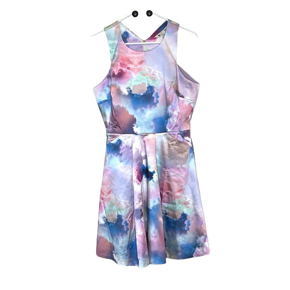 YUMI MULTI COLORED SWEETHEART PLEATED PROM DRESS WITH POCKETS US L 8 / 10 - Picture 6 of 16